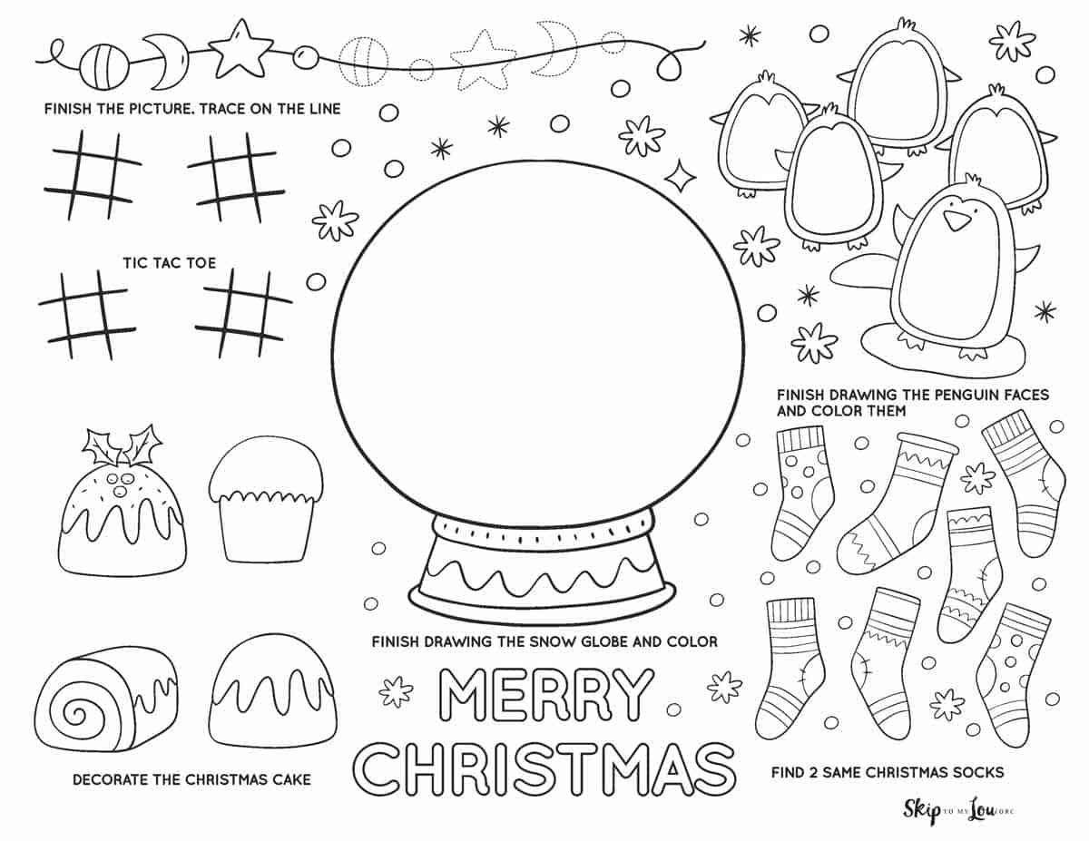 Christmas Placemats | Skip To My Lou within Free Printable Christmas Placemats for Adults