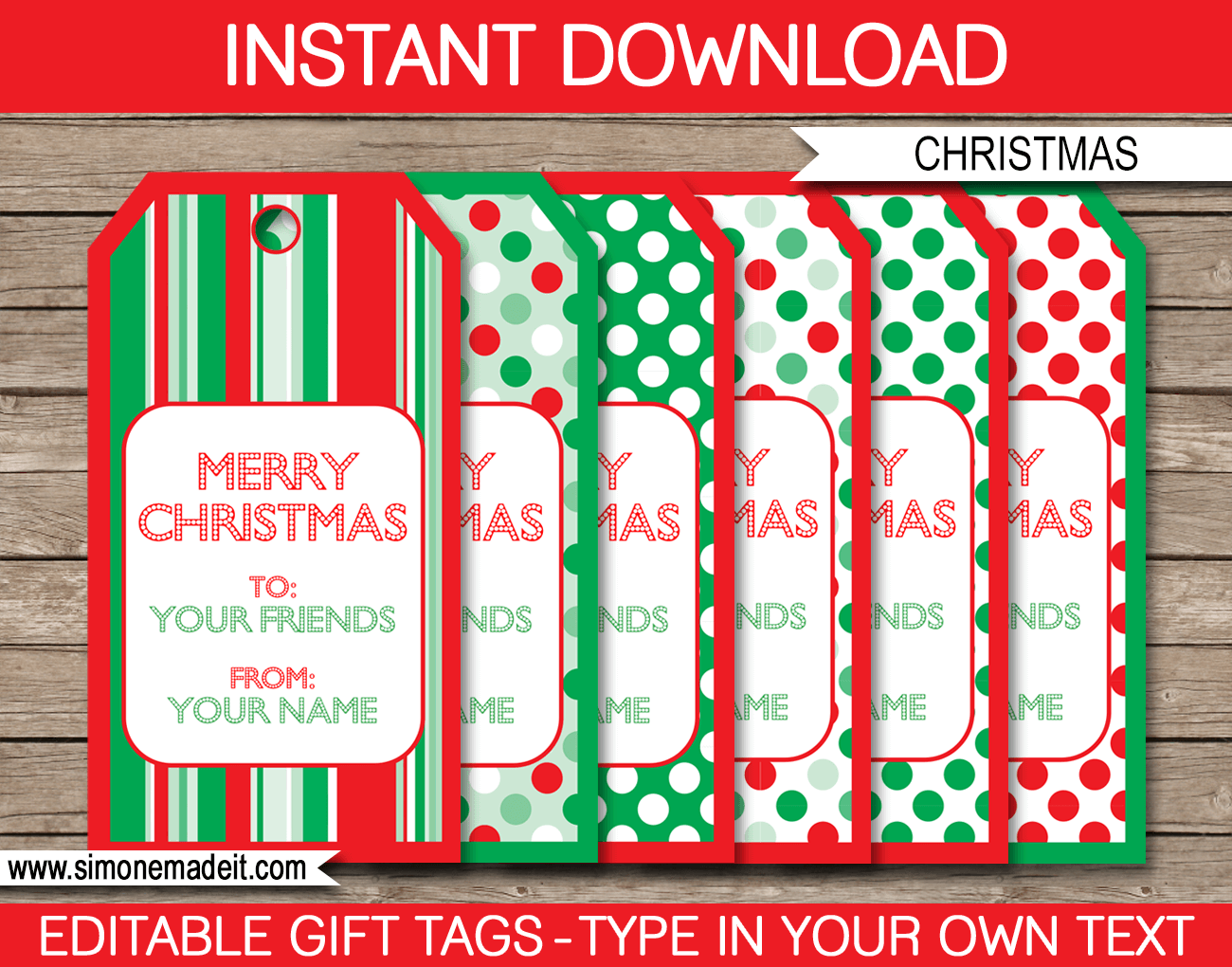 Christmas Printable Gift Tags Template | Editable Text regarding Free Printable Editable Christmas Gift Tags