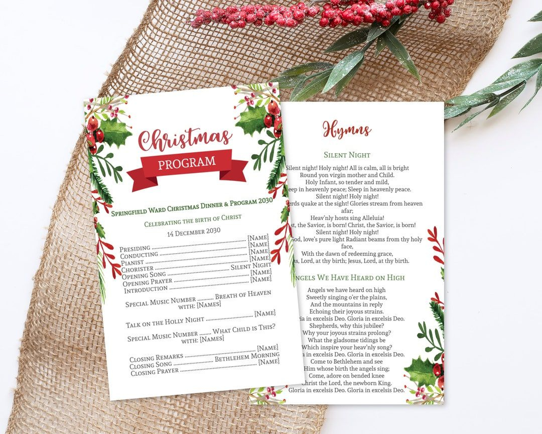 Christmas Program Template Editable Pdf, Christmas Dinner Program throughout Free Printable Christmas Programs