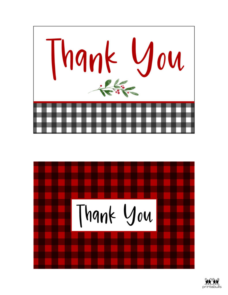 Christmas Thank You Cards - 25 Free Printable Cards | Printabulls for Free Printable Christmas Thank You Cards