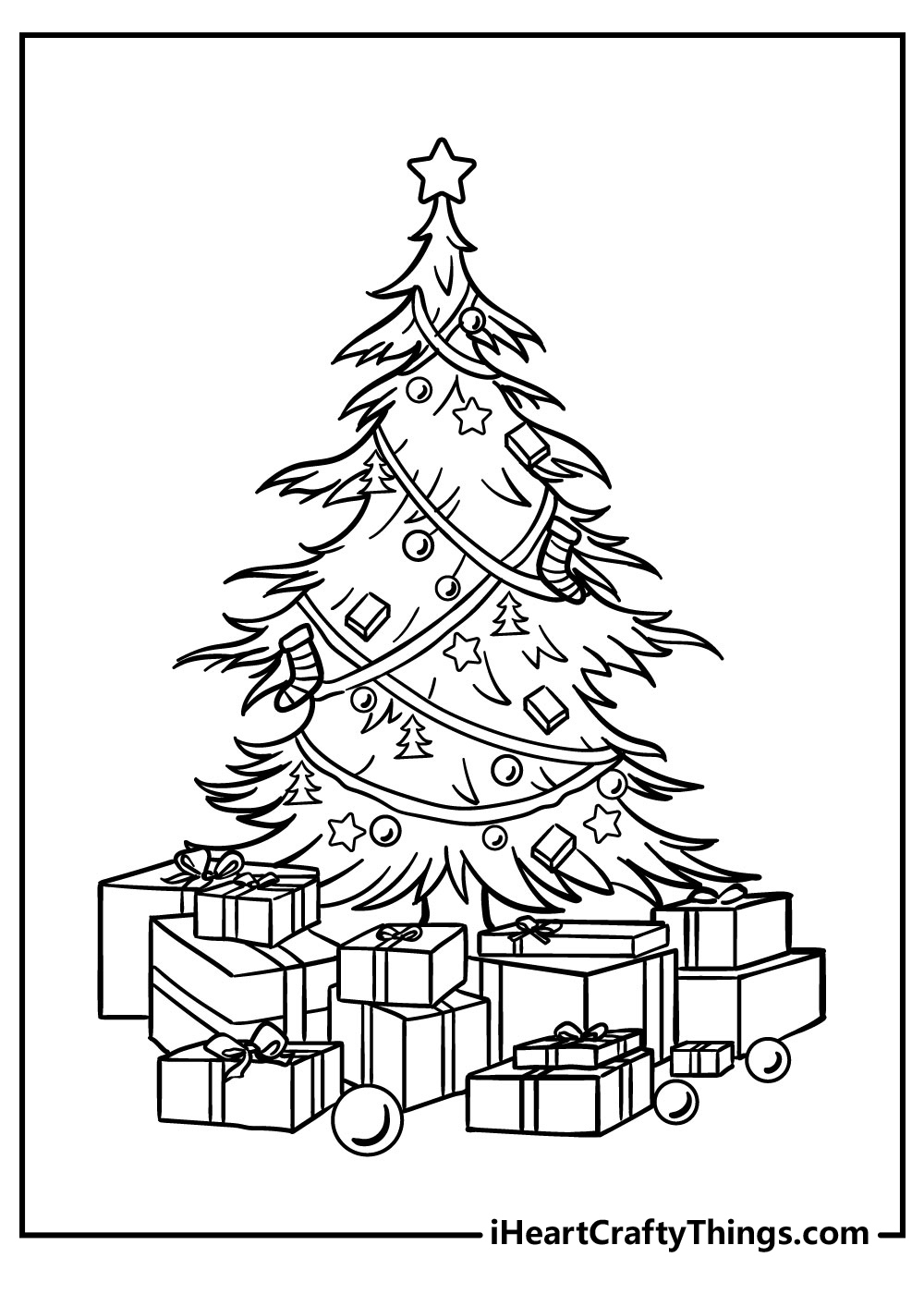 Christmas Tree Coloring Pages (100% Free Printables) for Free Printable Christmas Tree Images