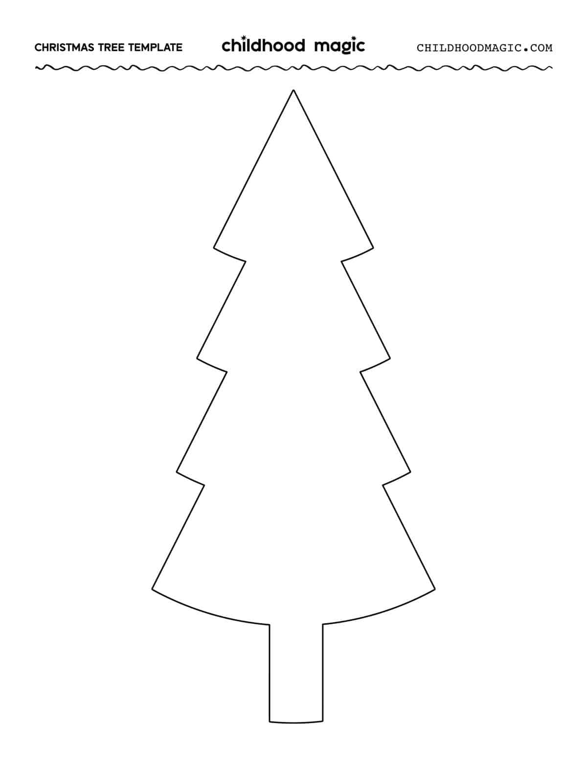 Christmas Tree Outline - Childhood Magic with Free Printable Christmas Tree Template