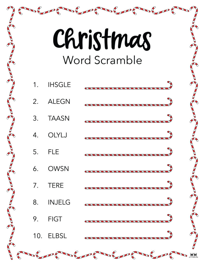 Christmas Word Scrambles - 15 Free Printables | Printabulls regarding Free Printable Christmas Word Scramble With Answers