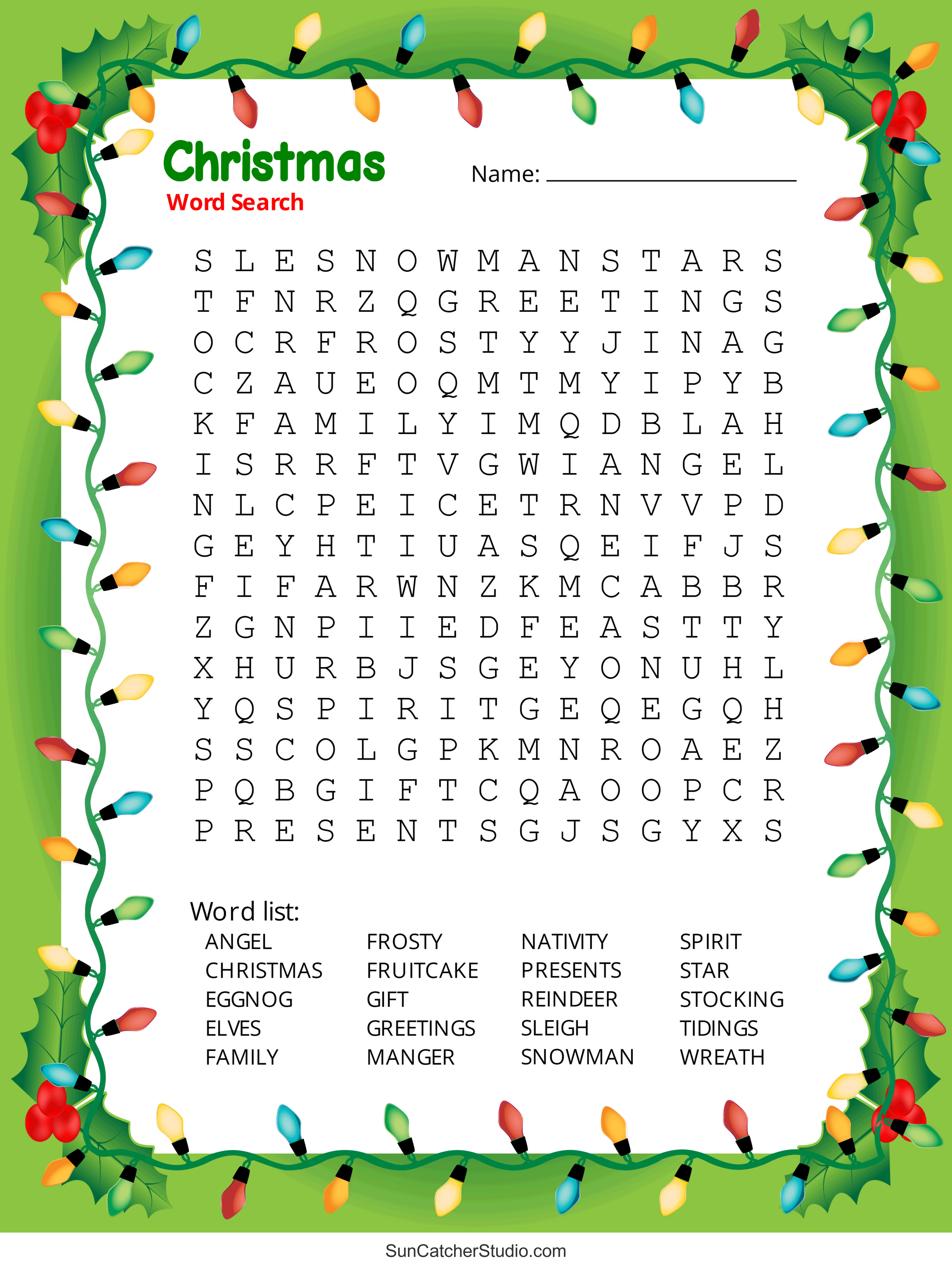 Christmas Word Search (Free Printable Pdf Puzzles) – Diy Projects with Free Printable Christmas Puzzle Sheets