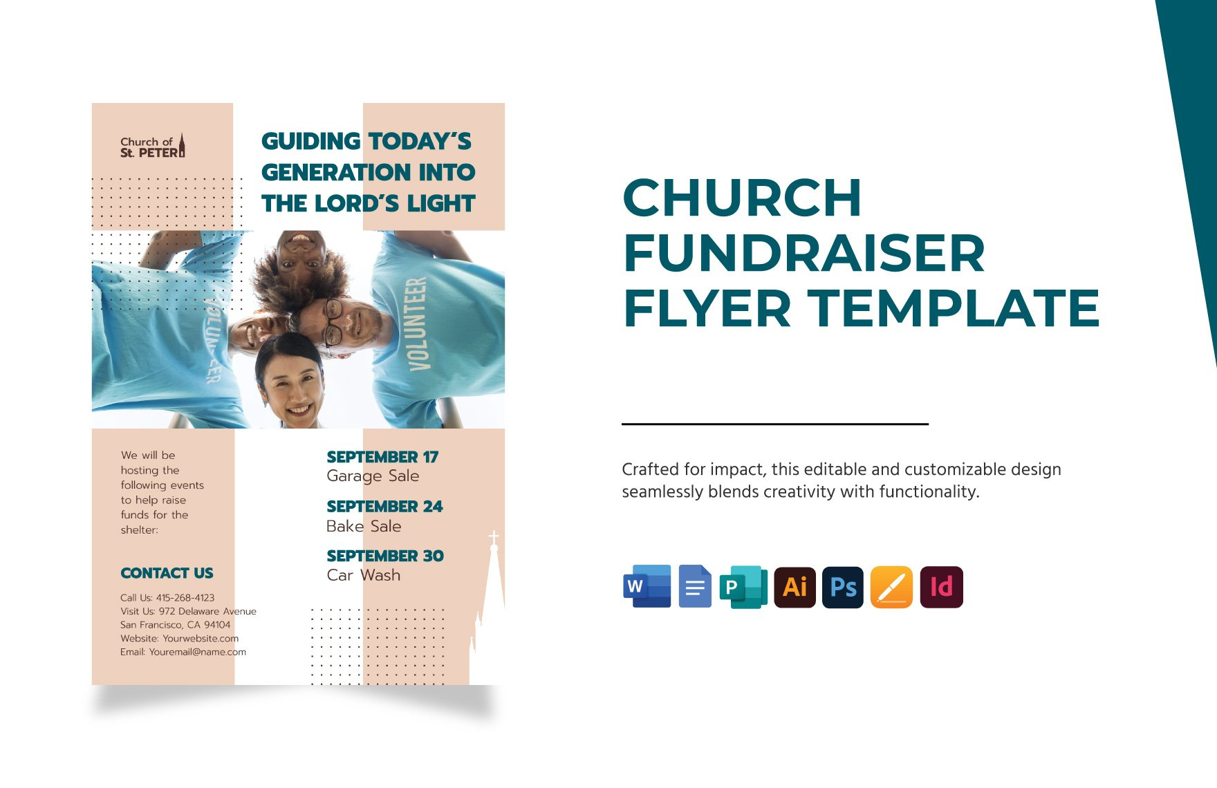 Church Fundraiser Flyer Templates In Illustrator, Word, Indesign for Free Printable Flyers for Church