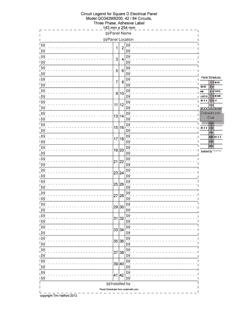 Circuit Panel Label Template | Breaker Box Labels, Label Templates with regard to Free Printable Circuit Breaker Panel Labels