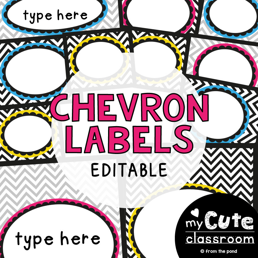 Classroom Labels To Organize Your Classroom Equipment. — From The Pond within Free Printable Chevron Labels