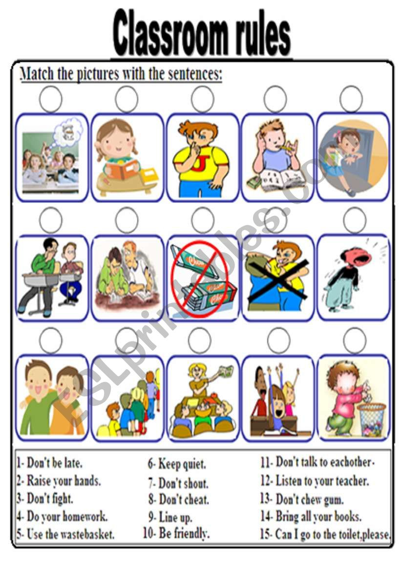 Classroom Rules - Esl Worksheetbolflayke with Free Printable Classroom Rules Worksheets