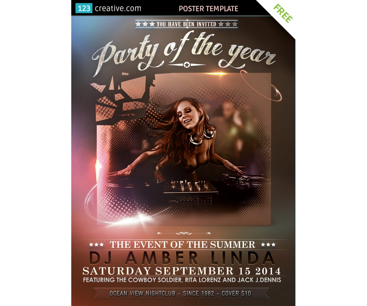 Classy Event Poster Template Free Download - For Party, Event regarding Free Printable Event Flyer Templates