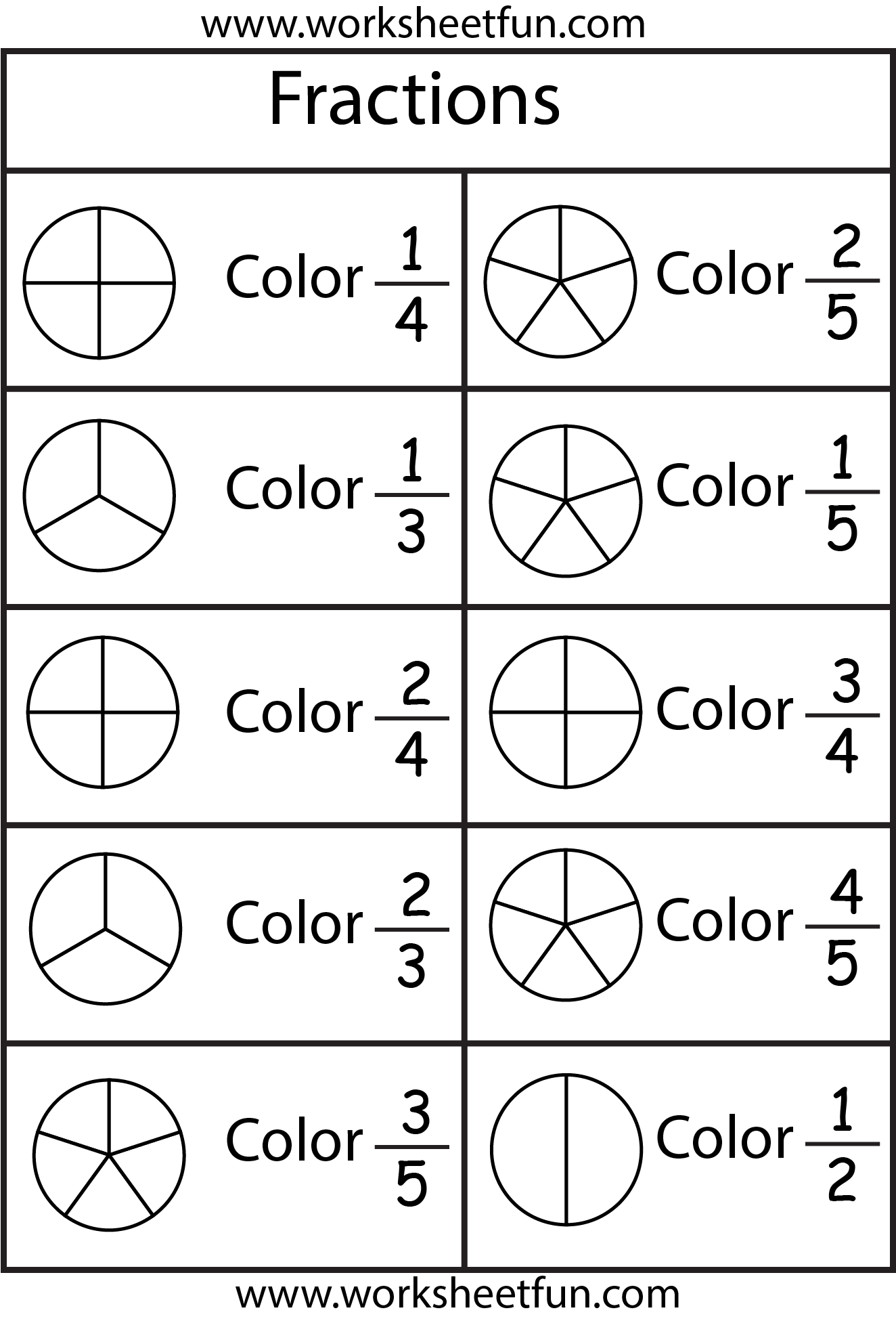 Color The Fraction Worksheets | 2Nd Grade Math Worksheets, School with regard to Free Printable Fraction Worksheets