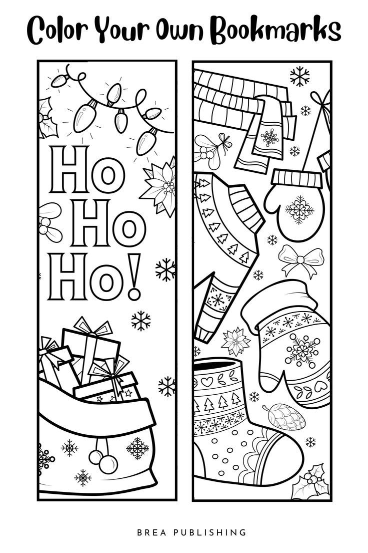 Color Your Own Christmas Bookmarks for Free Printable Bookmarks for Christmas