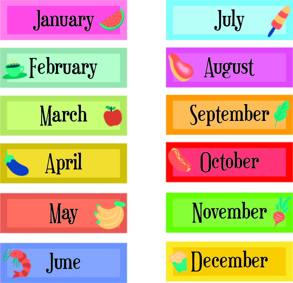 Colorful Printable Calendar Month Labels pertaining to Free Printable Months Of The Year