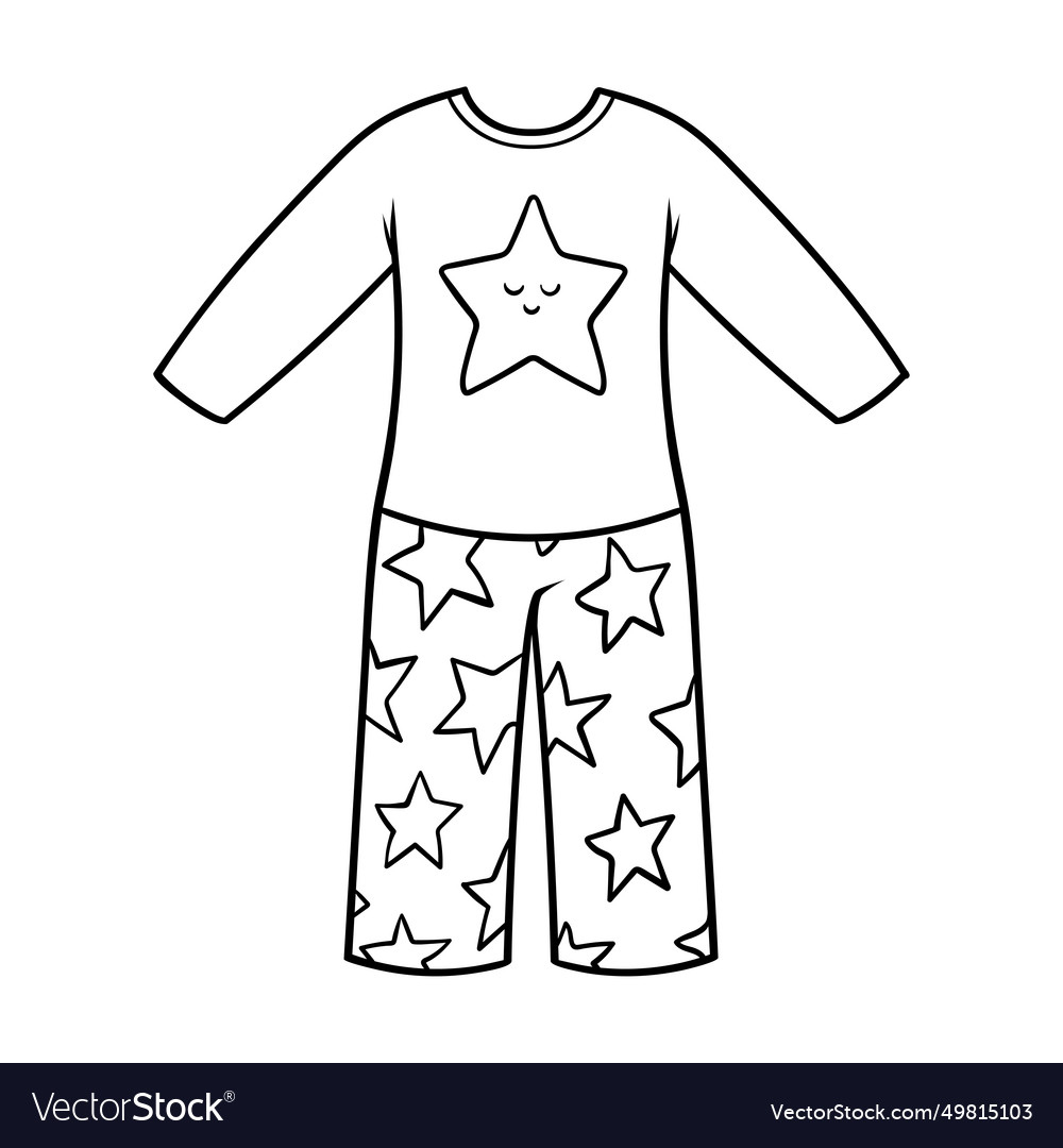 Coloring Book Pyjamas For Boys Royalty Free Vector Image with regard to Free Printable Pajama Coloring Pages