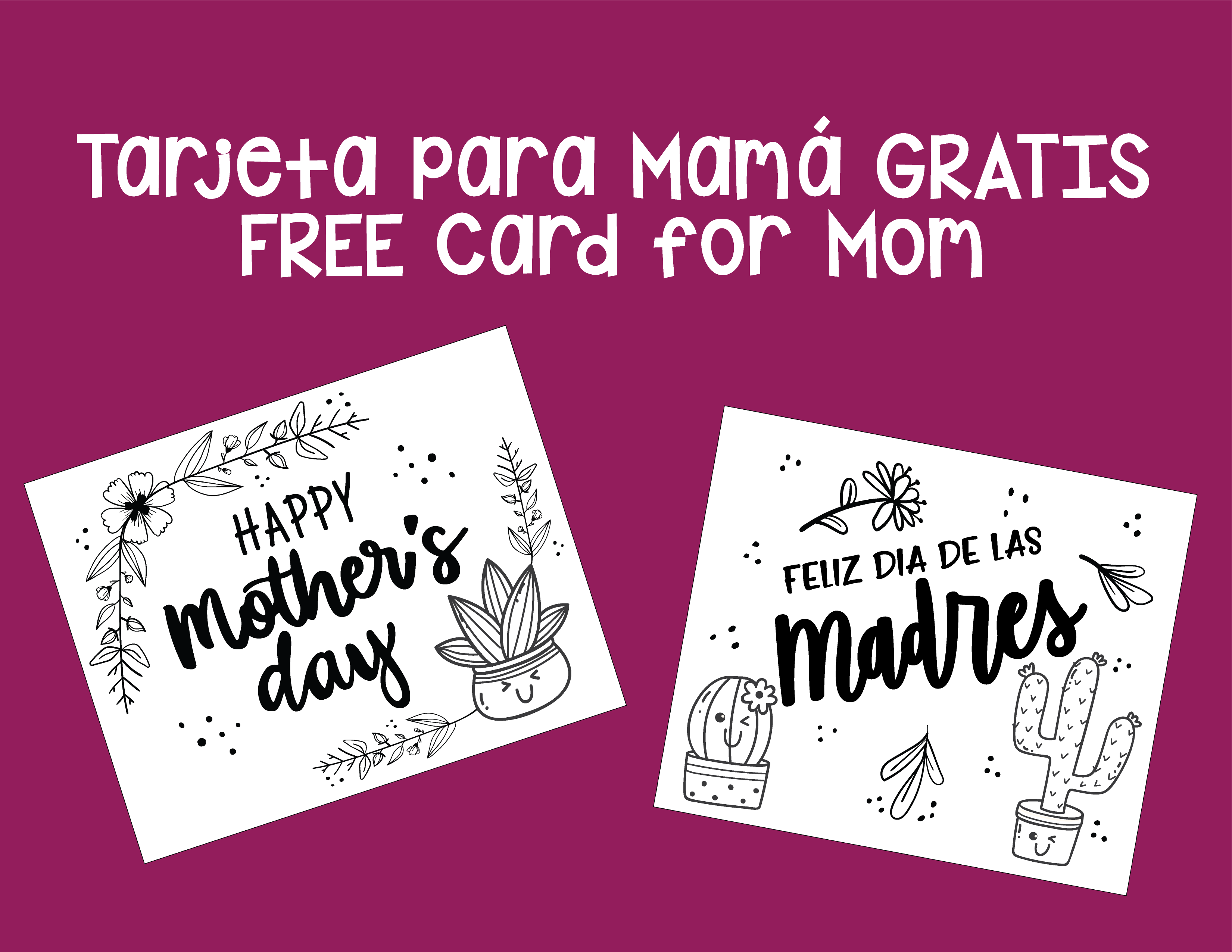 Coloring Card For Mom (English And Spanish) – Deeper Kidmin pertaining to Free Spanish Mothers Day Cards Printable