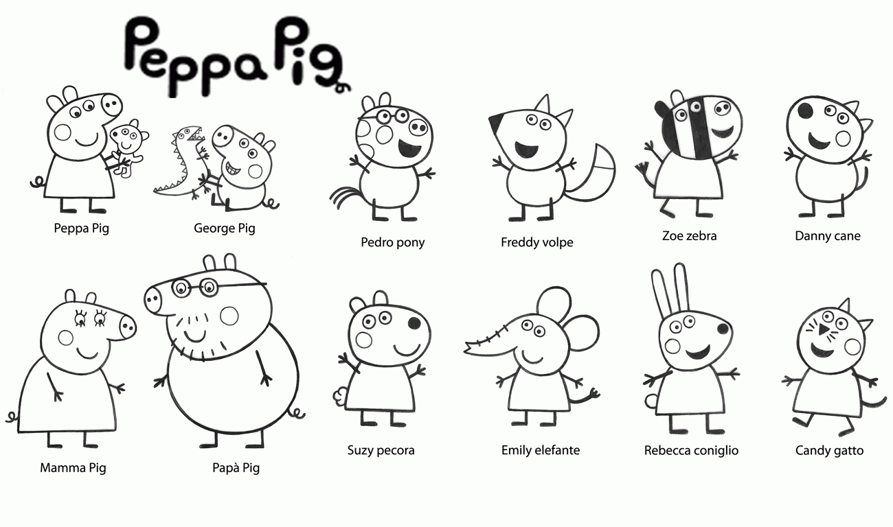 Coloring Page Peppa Pig - High Quality Coloring Pages | Peppa Pig in Peppa Pig Character Free Printable Images