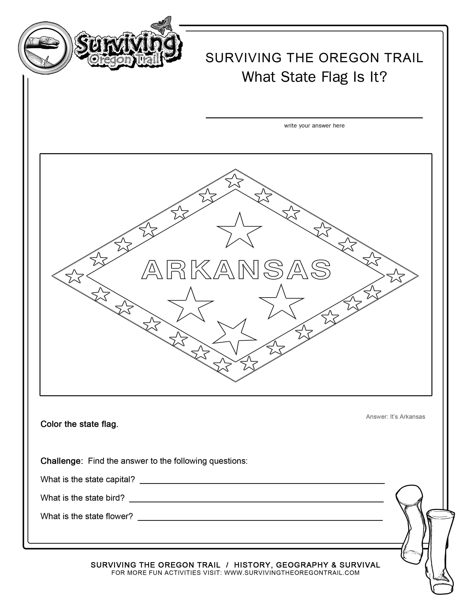 Coloring Page State Flag Arkansas Printable Worksheet - Surviving inside Free Printable Arkansas History Worksheets