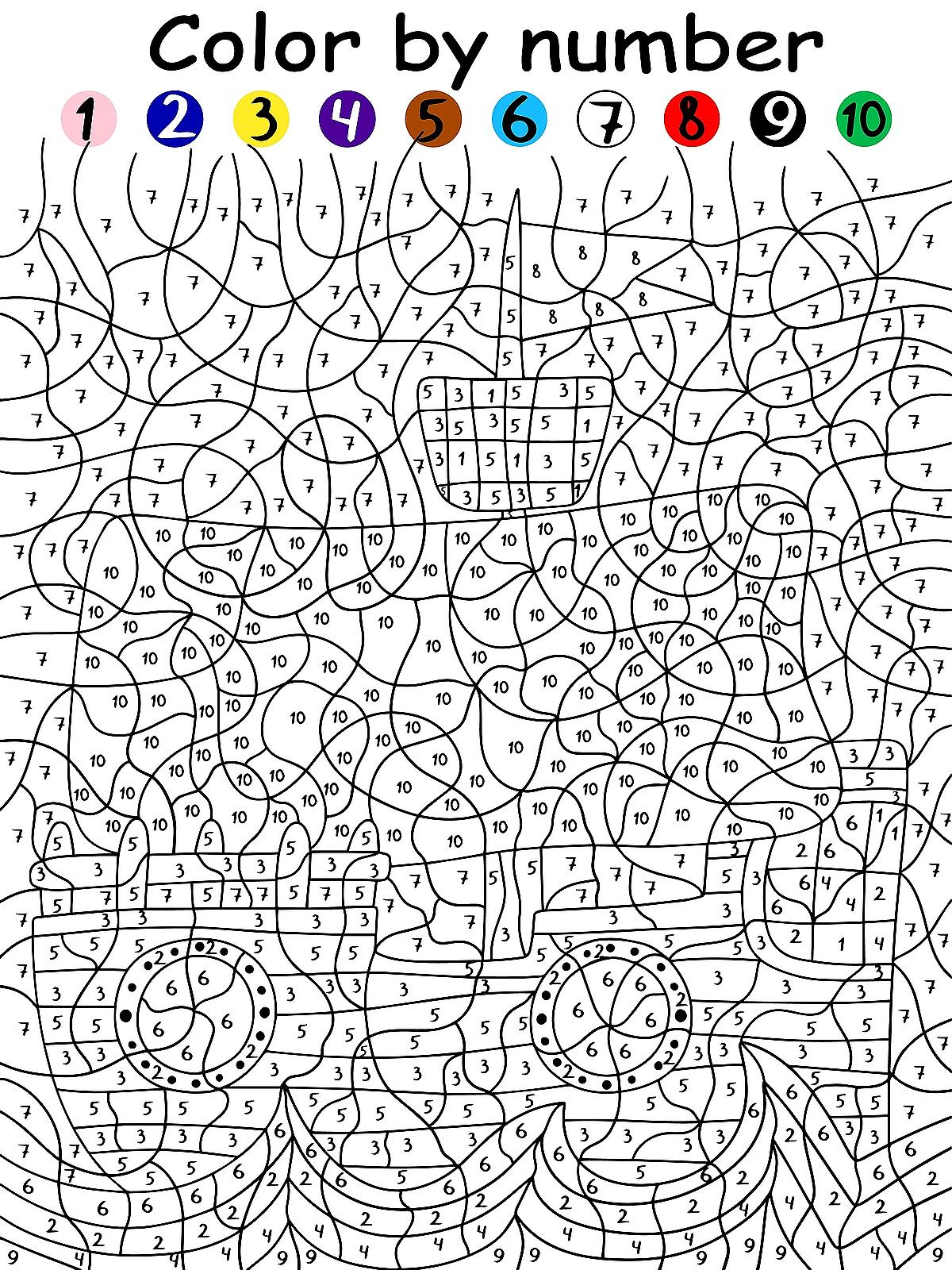Colornumbers Activity Pages For Kids: Free &amp;amp; Fun Coloring for Free Printable Color By Number for Adults