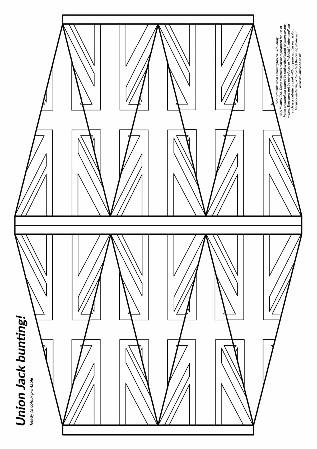 Colour And Cut Out Printable Union Jack Bunting with regard to Free Printable Union Jack Flag To Colour