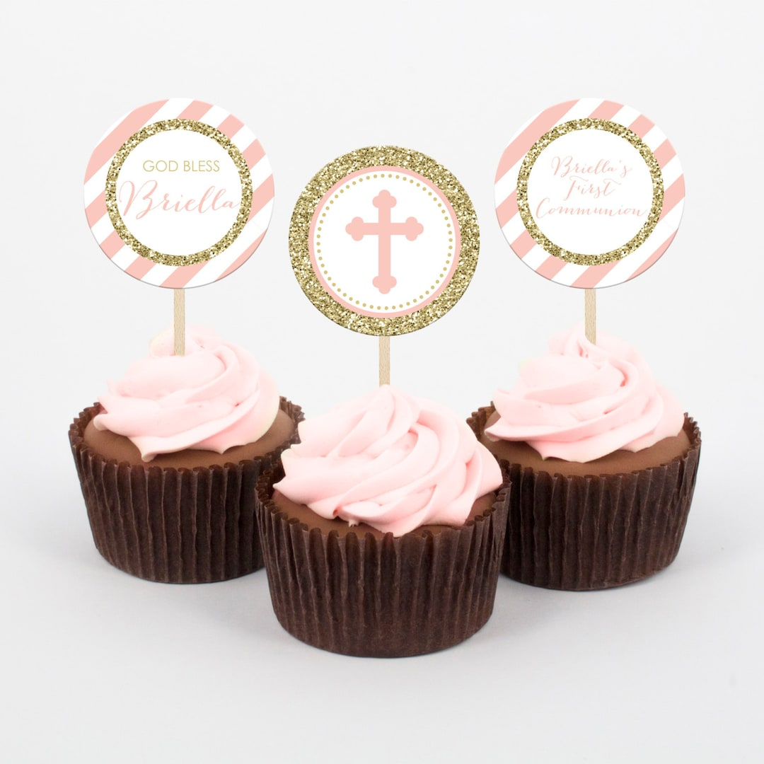 Communion Cupcake Topper Printable First Communion Party Toppers with regard to Free Printable First Communion Cupcake Toppers