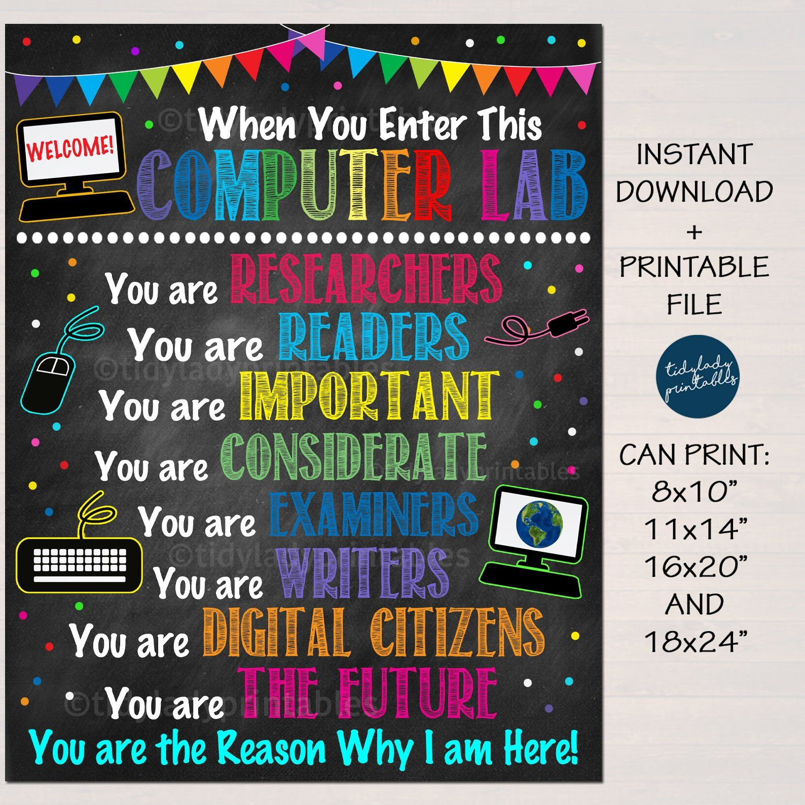 Computer Lab Poster - In This Classroom You Are Wall Decor for Free Printable Computer Lab Posters