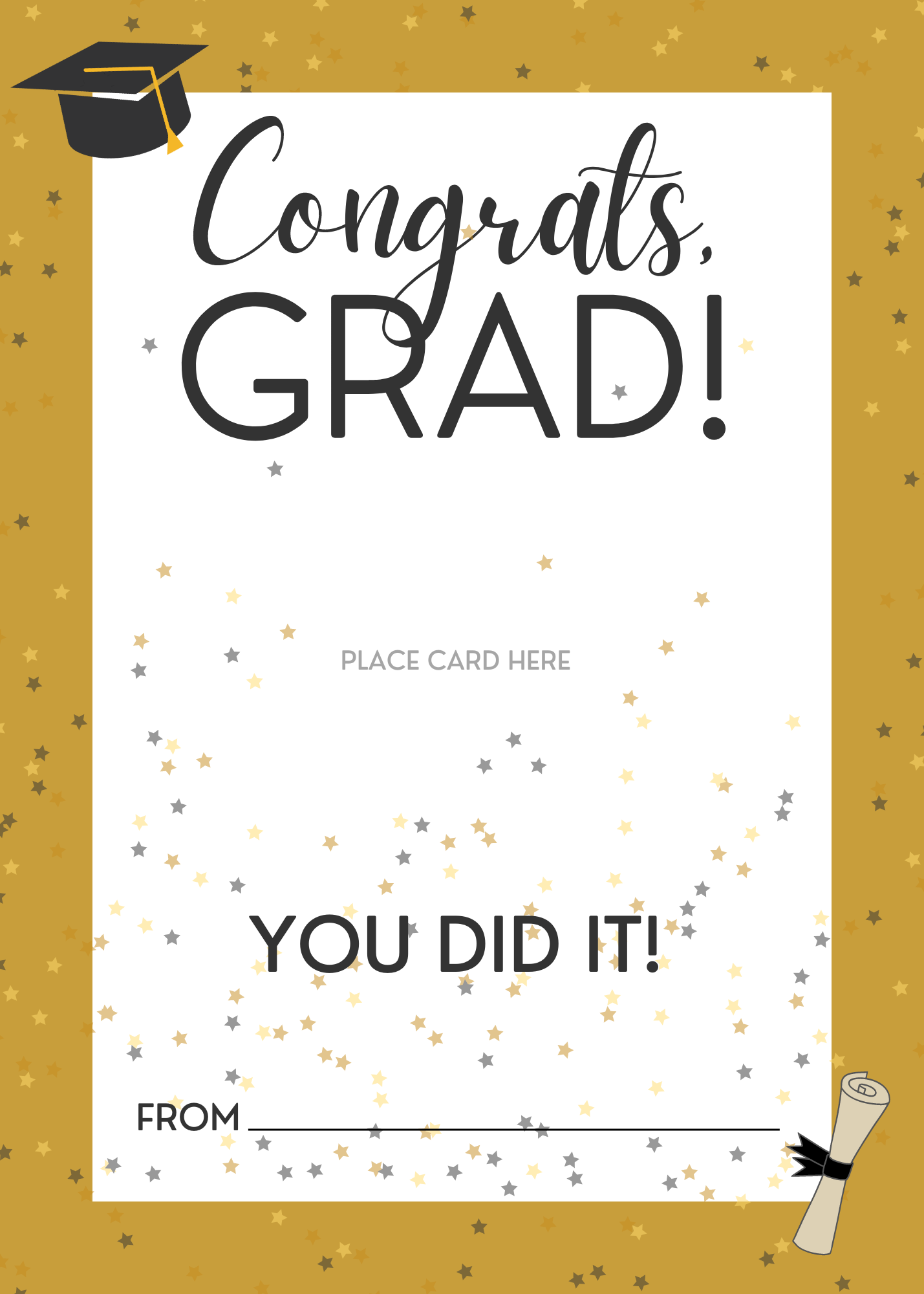 Congrats, Grad! Free Printable Graduation Cards Template intended for Free Printable Graduation Cards