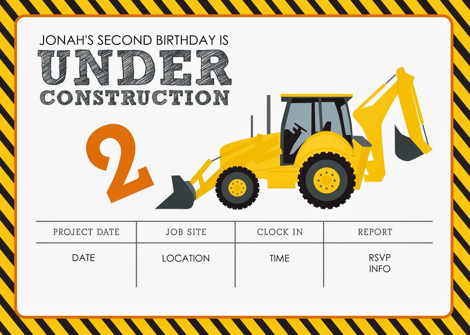 Construction Birthday Party Free Printables | Construction in Free Printable Construction Birthday Invitation Templates