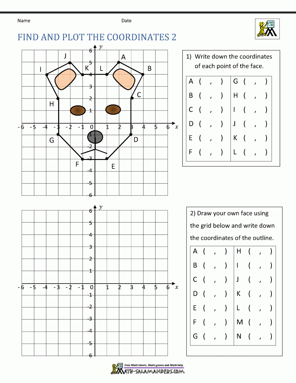 Coordinate Plane Worksheets - 4 Quadrants in Free Printable Coordinate Graphing Pictures Worksheets