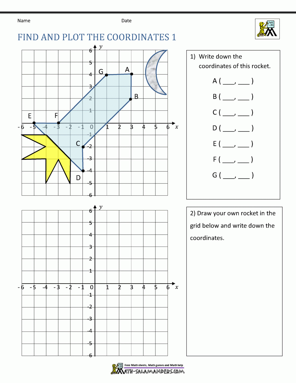 Coordinate Plane Worksheets - 4 Quadrants with Free Printable Coordinate Graphing Worksheets