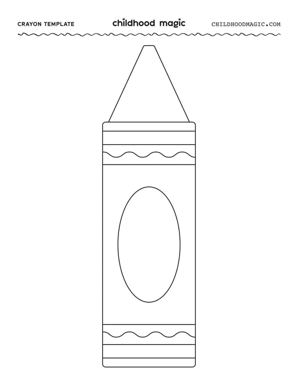 Crayon Template - Childhood Magic in Free Printable Crayon Pattern