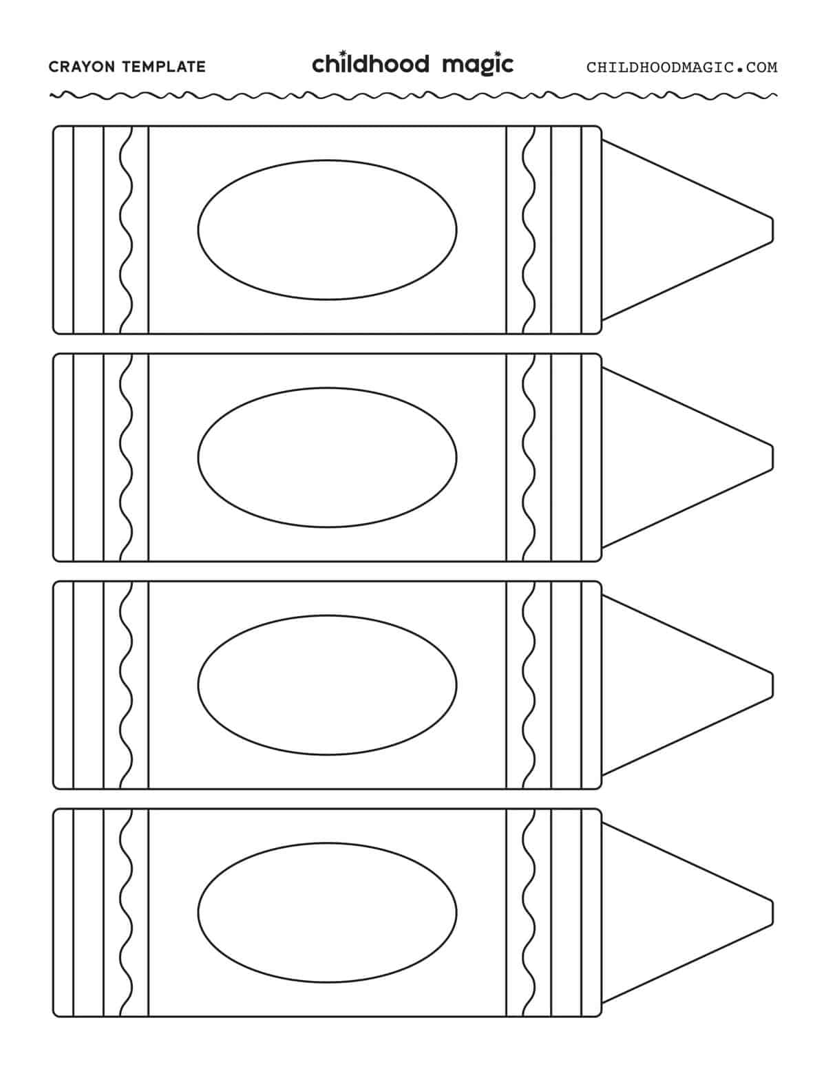 Crayon Template - Childhood Magic regarding Free Printable Crayon Pattern