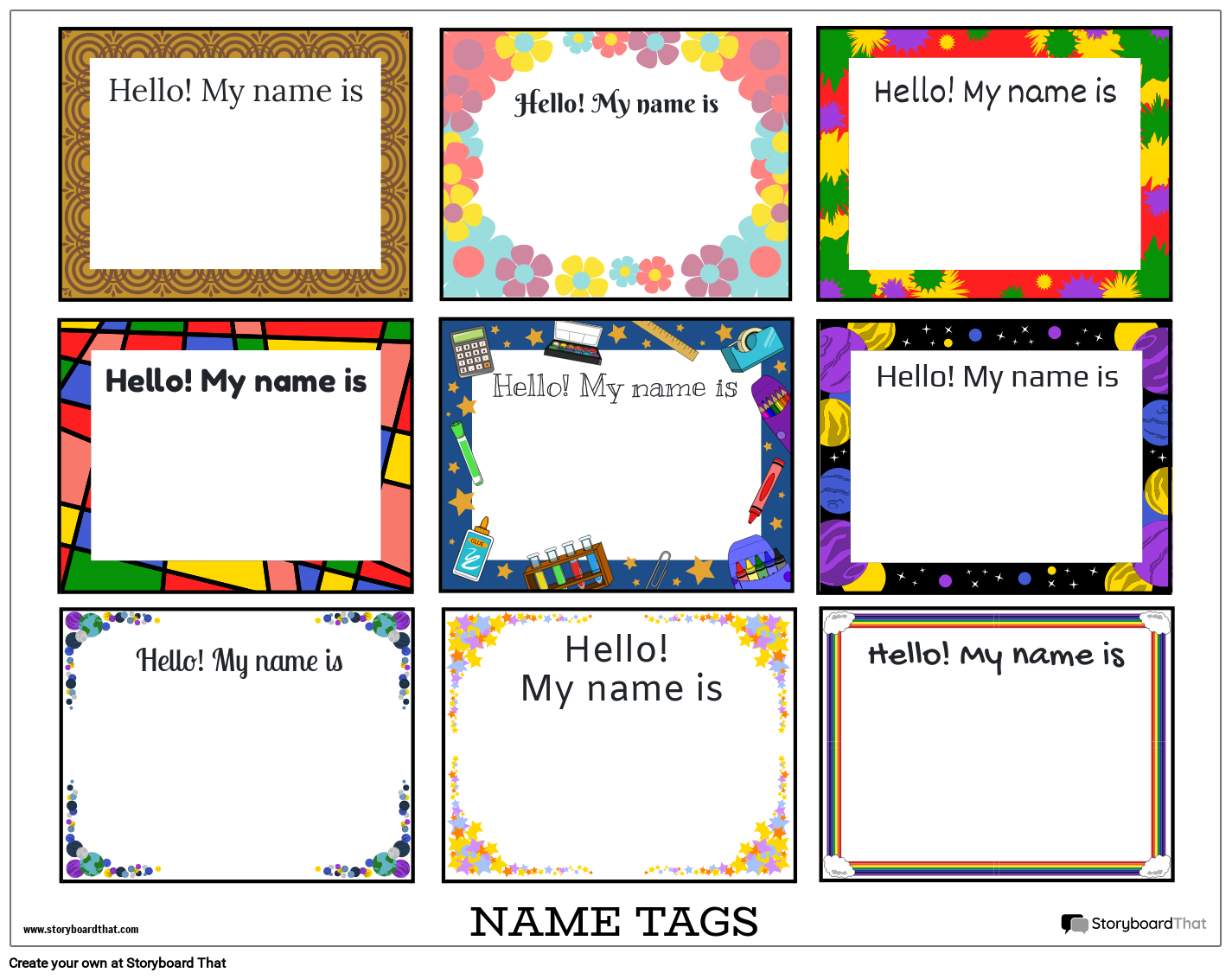 Create Custom Name Tag Templates - Online Maker for Free Customized Name Tags Printable