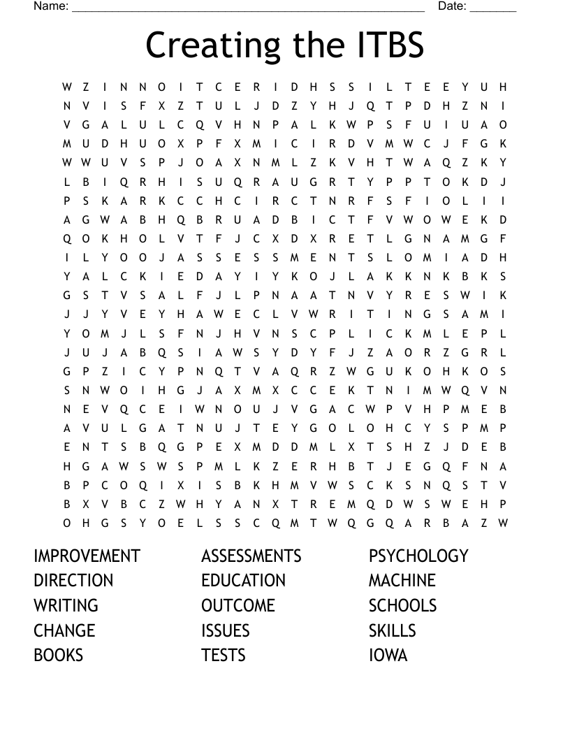 Creating The Itbs Word Search - Wordmint throughout Free Printable Itbs Practice Worksheets