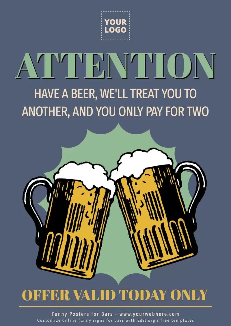 Creative Funny Bar Signs To Customize Online throughout Free Printable Funny Posters