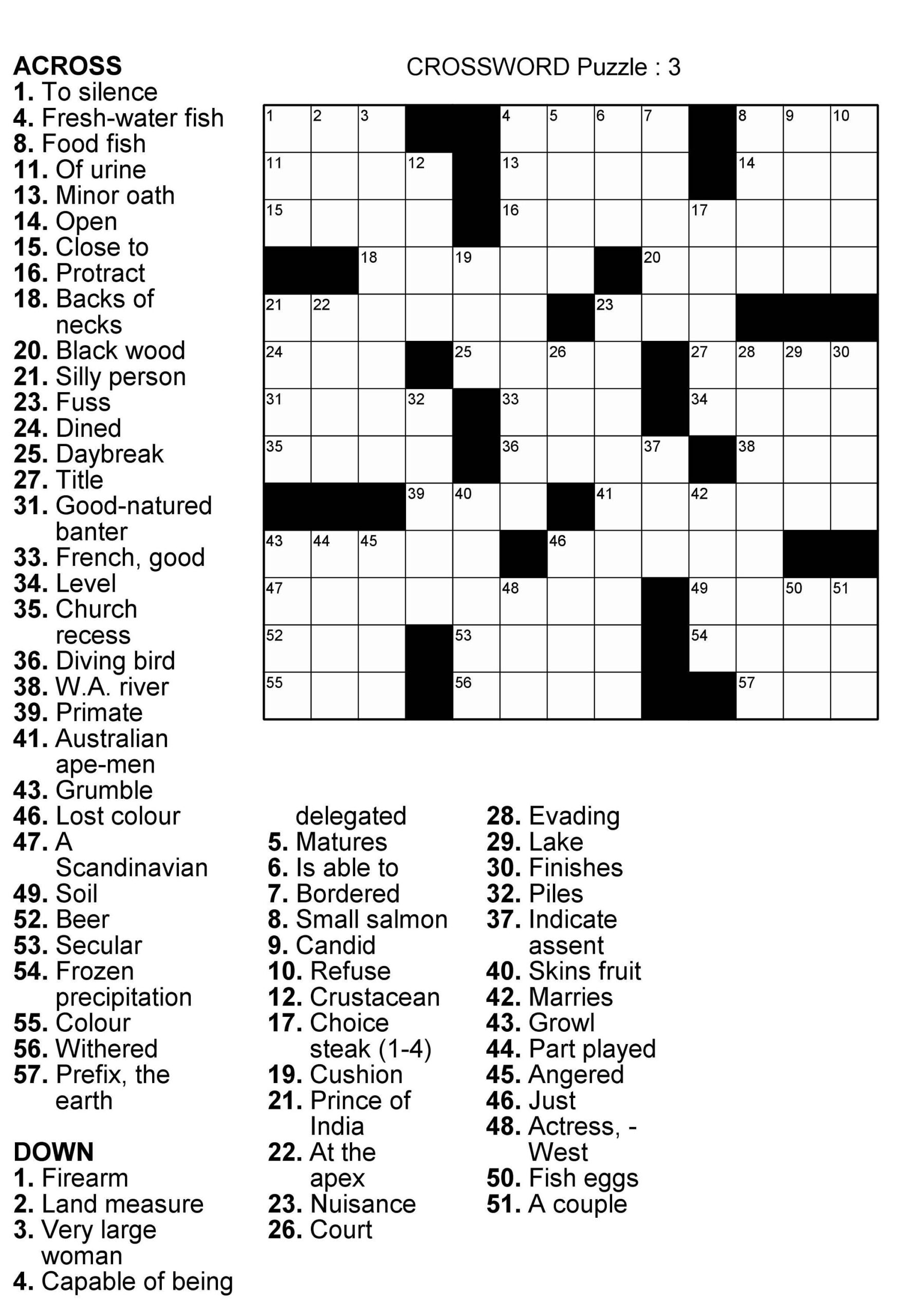 Crossword Puzzle Printables For Adults 100 Crosswords With intended for Free Printable Crossword Puzzles for Adults