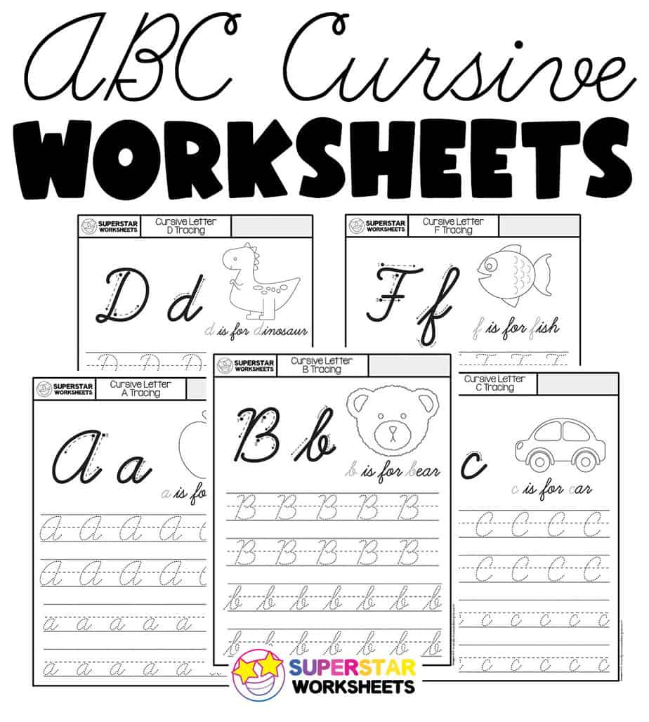 Cursive Worksheets - Superstar Worksheets in Cursive Letters Worksheet Printable Free