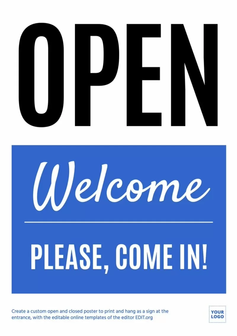 Customizable Open / Closed Signs To Print with Free Printable Custom Signs