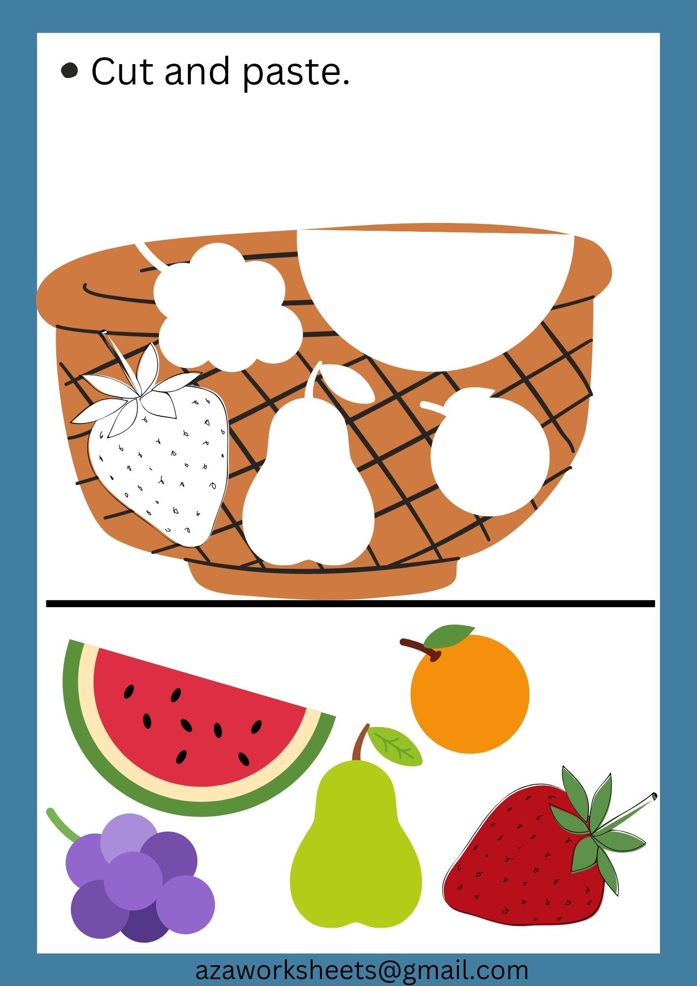 Cut And Paste Worksheets For Preschoolers And Nursery Students in Free Printable Kindergarten Worksheets Cut and Paste
