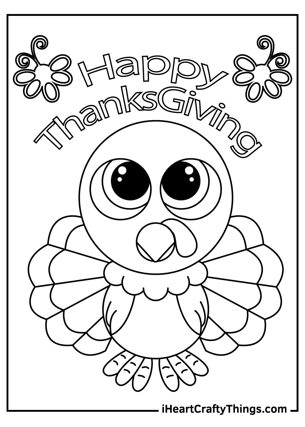 Cute Thanksgiving Turkey Coloring Pages pertaining to Free Printable Turkey Coloring Pages