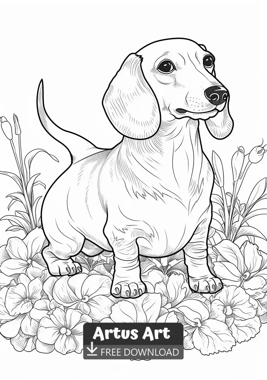 Dachshund Coloring Page For Kids | Dog Coloring Page, Dog Coloring within Free Printable Dachshund Coloring Pages