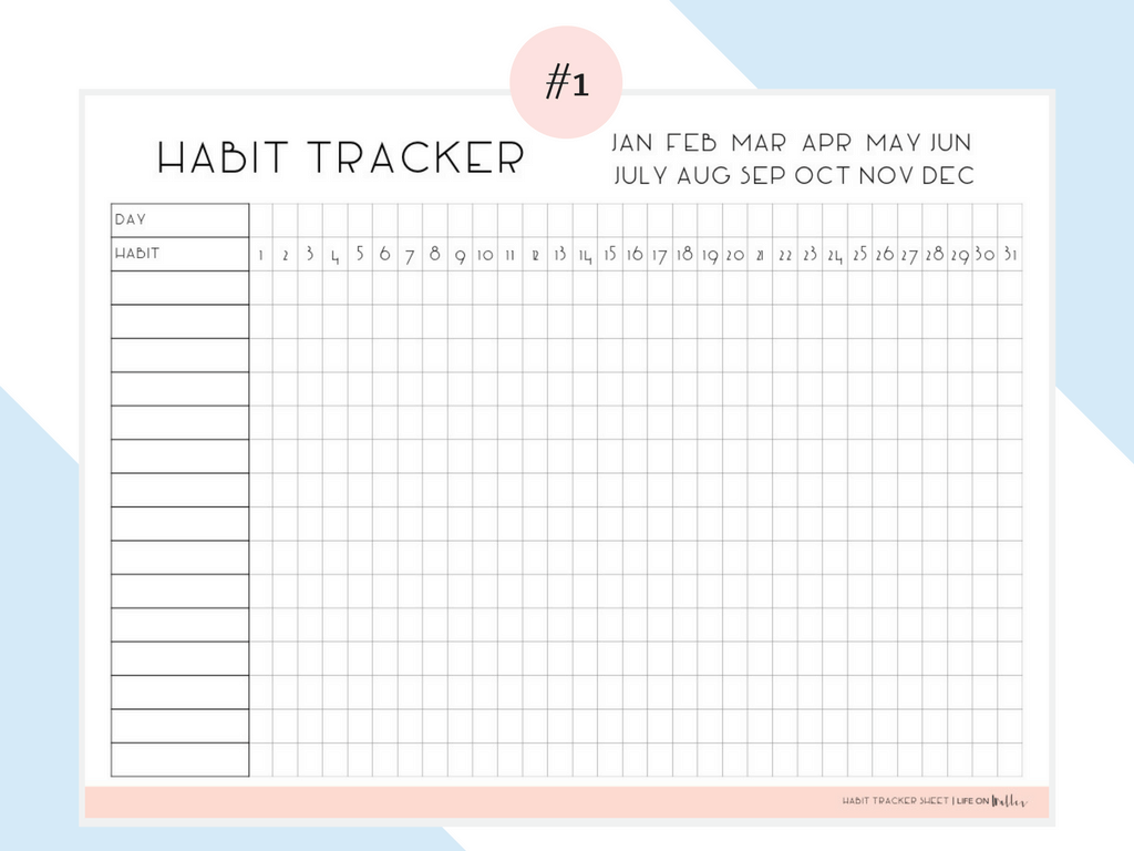 Daily Habit Tracker Free Printables in Free Printable Habit Tracker