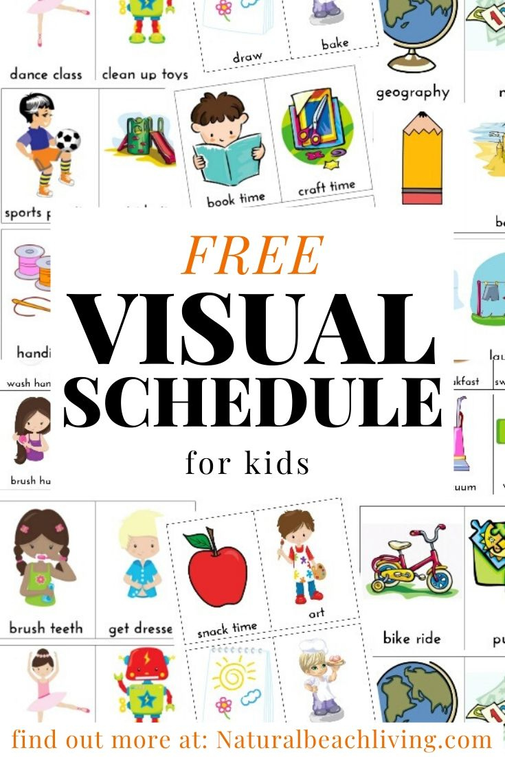 Daily Visual Schedule For Kids Free Printable - Natural Beach Living intended for Free Printable Visual Schedule For Classroom