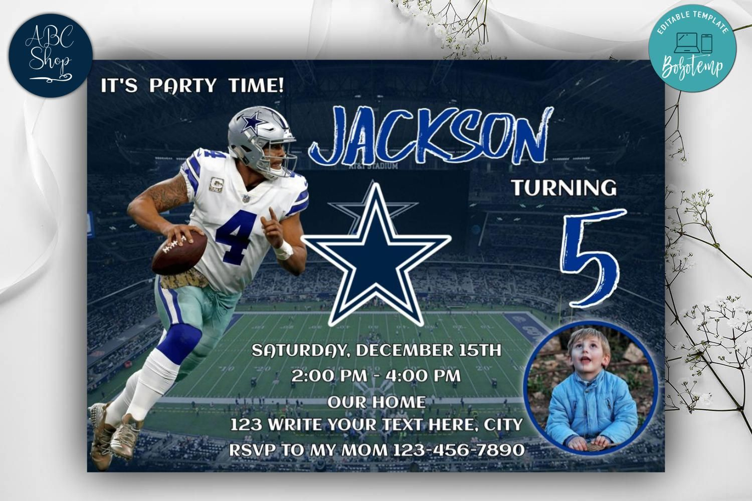 Dallas Cowboys Birthday Invitation Template To Print At Home Diy in Free Printable Dallas Cowboys Birthday Invitations