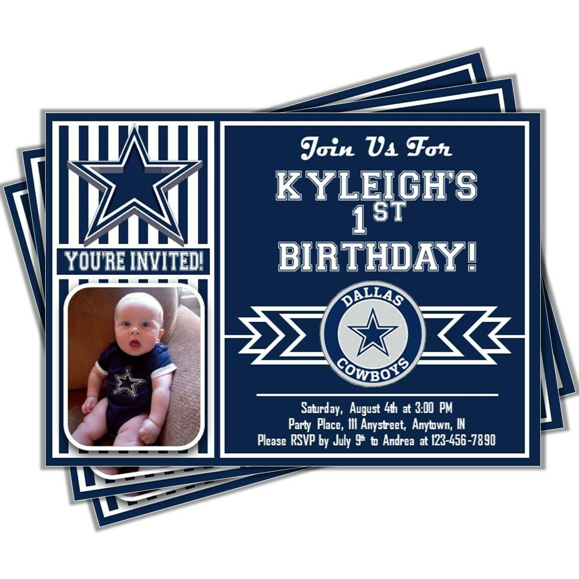 Dallas Cowboys Invitation Template within Free Printable Dallas Cowboys Birthday Invitations