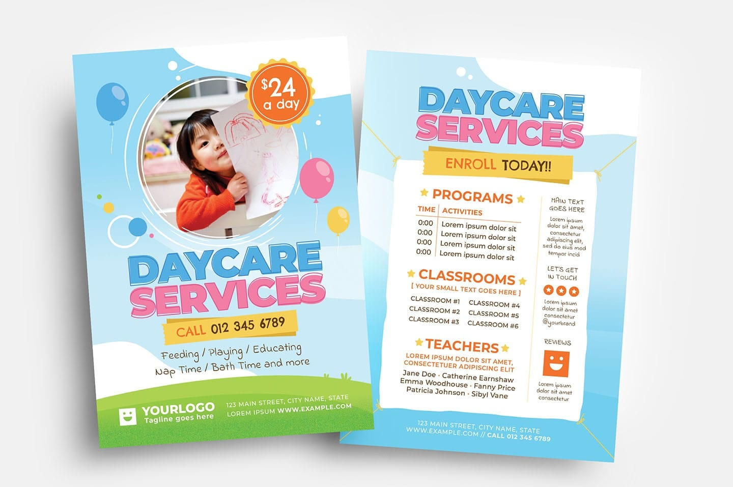 Daycare Flyer Templates - Psd, Ai &amp;amp; Vector - Brandpacks within Free Printable Daycare Flyers