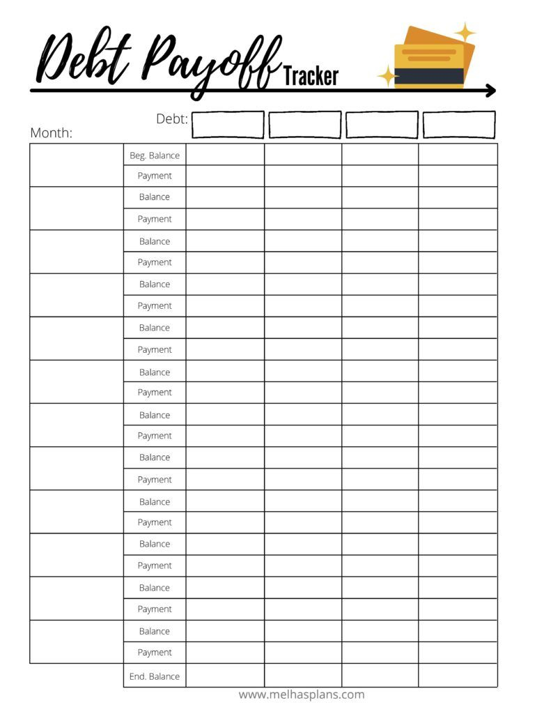 Debt Payoff Tracker Printable - Melhasplans intended for Free Printable Debt Payoff Worksheet