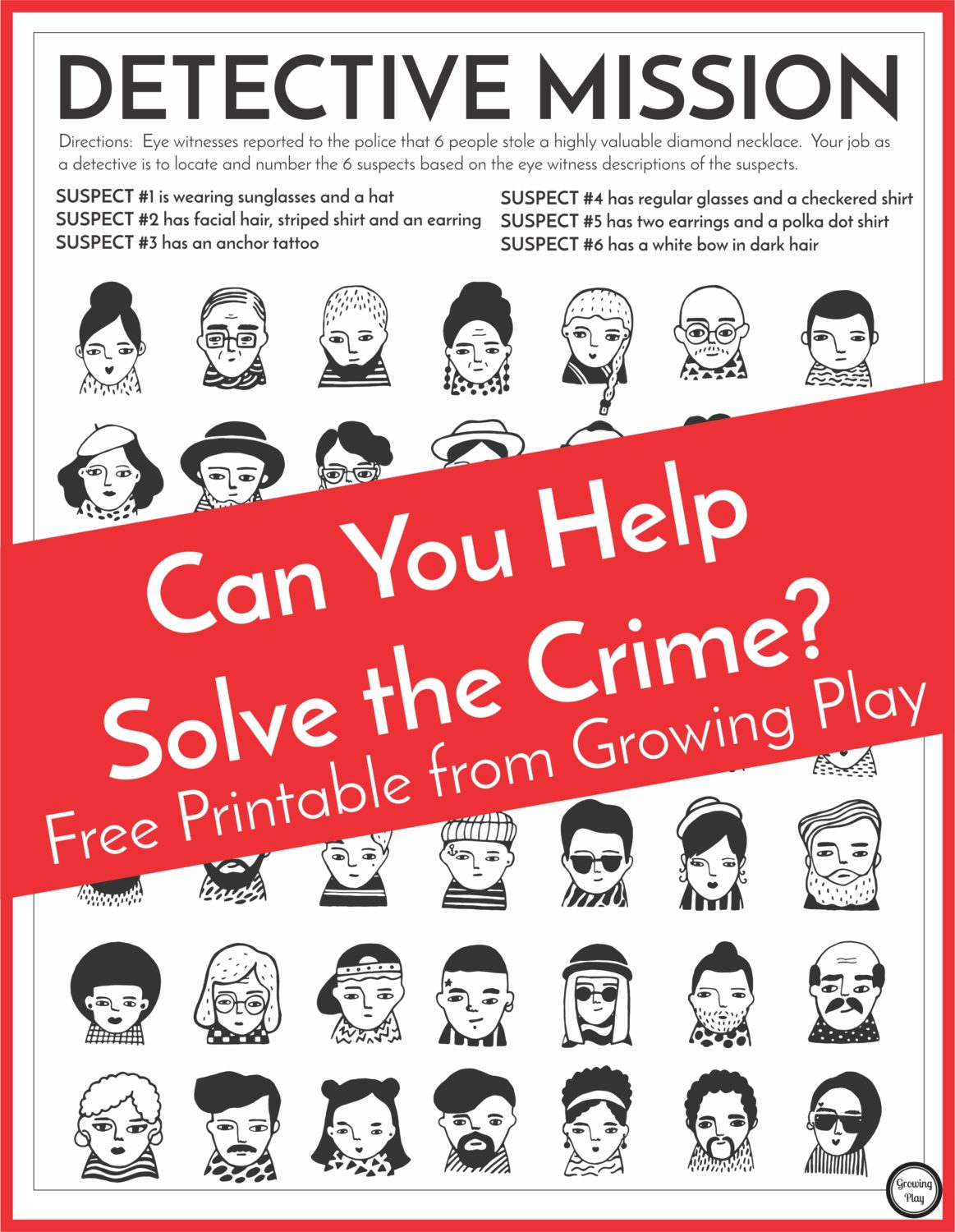 Detective Puzzle For Kids - Free Printable - Growing Play throughout Free Printable Mystery Games