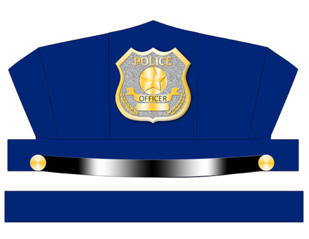 Digital Download Printatoy Blue Police Hat Printable. Law throughout Free Printable Police Hat