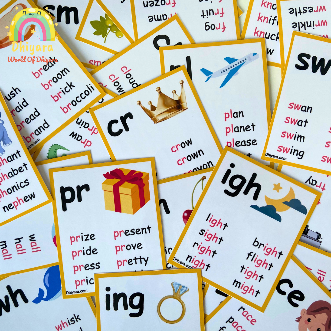 Digraphs And Blends Flashcards – Free Download – World Of Dhiyara regarding Free Printable Blending Cards