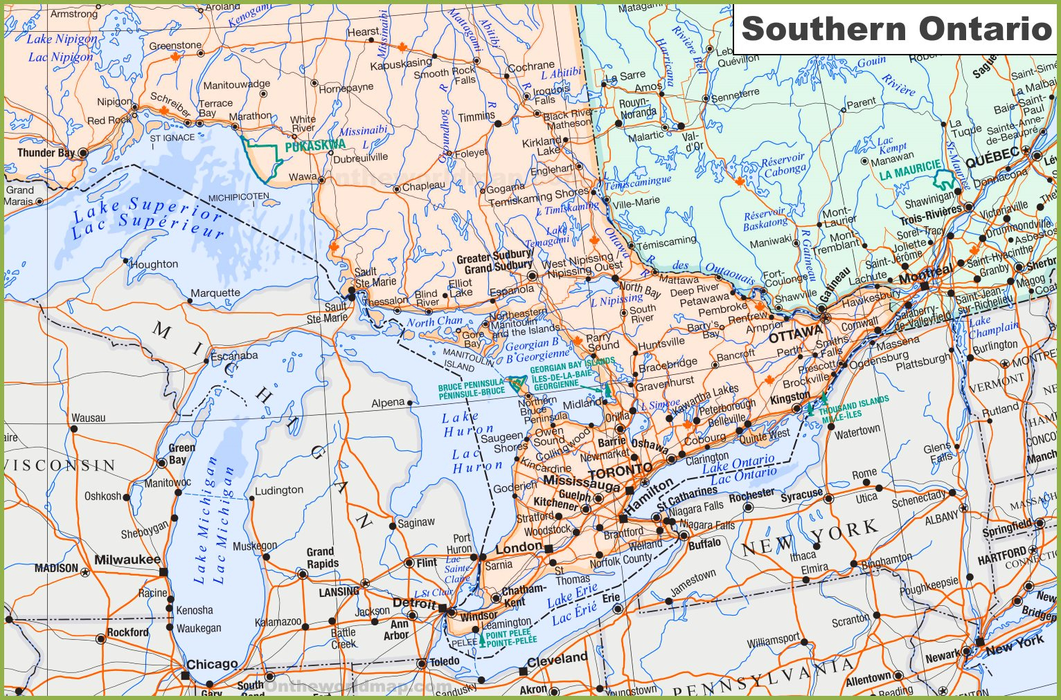 Discover The Best Of Southern Ontario: A Map Of Cities, Rivers throughout Free Printable Map Of Ontario