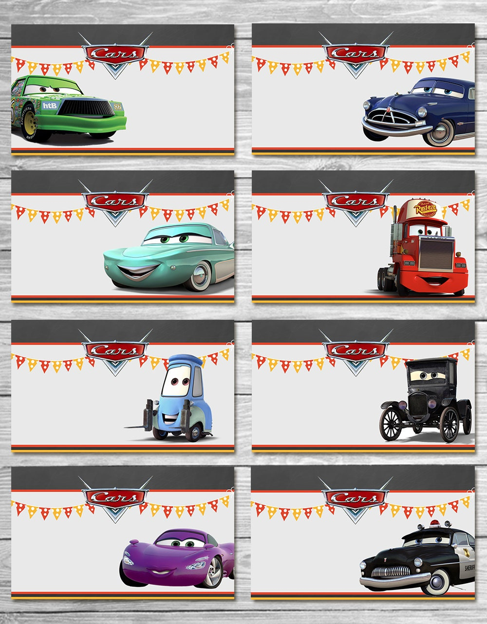 Disney Cars Food Tents Tafel Set 2 Cars Food Labels Disney Cars throughout Free Printable Cars Food Labels